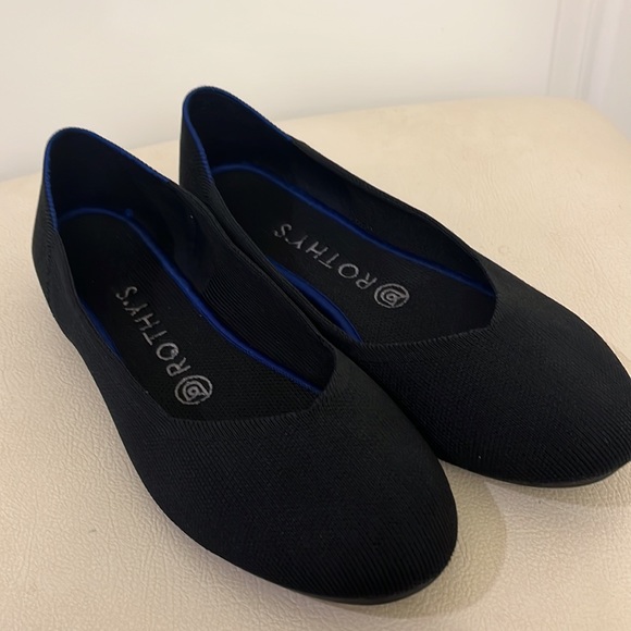 Rothy’s Women’s Round Toe Black Knit Ballet Flats Size 7.5 - Picture 2 of 11